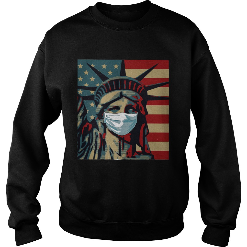 Statue of liberty mask american flag independence day Sweatshirt