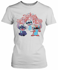 Stitch Firework American Flag Independence Day T-Shirt Classic Women's T-shirt