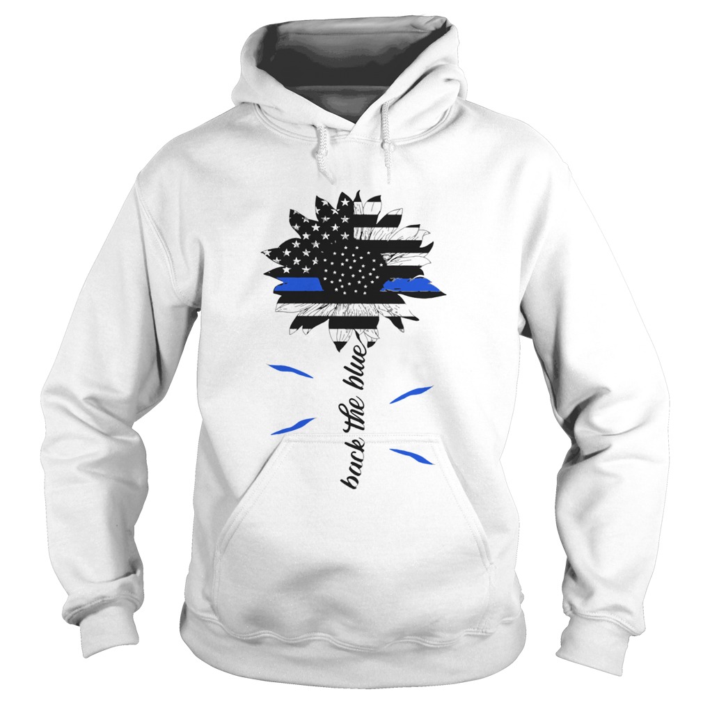 Sunflower Back The Blue Line Flag Hoodie