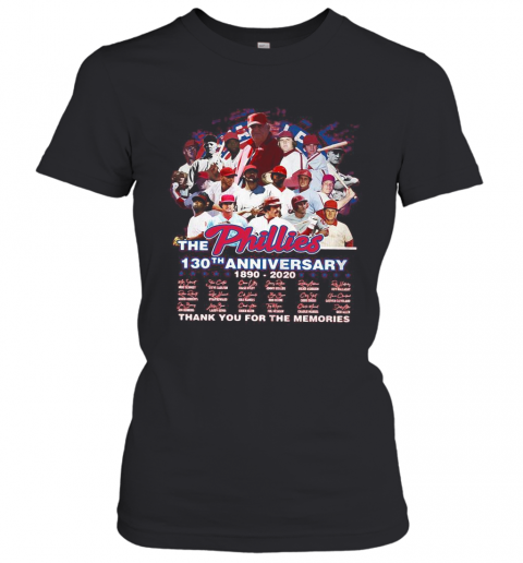 The Philadelphia Phillies 130Th Anniversary 1890 2020 Thank You For The Memories Signatures T-Shirt Classic Women's T-shirt
