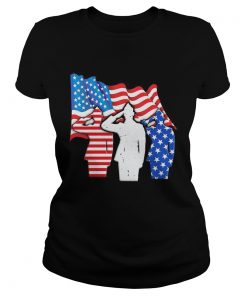 The Soldier Salutes American Flag Independence Day  Classic Ladies