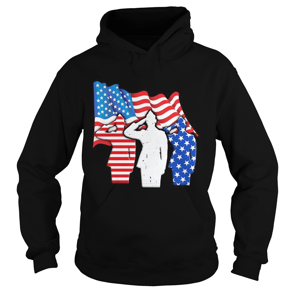 The Soldier Salutes American Flag Independence Day Hoodie