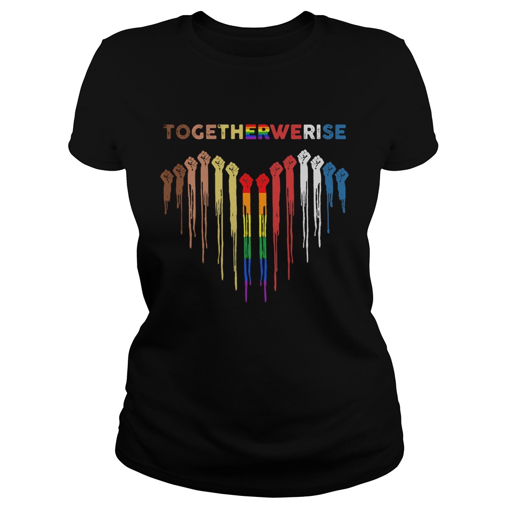 Together we rise hand heart LGBT Classic Ladies