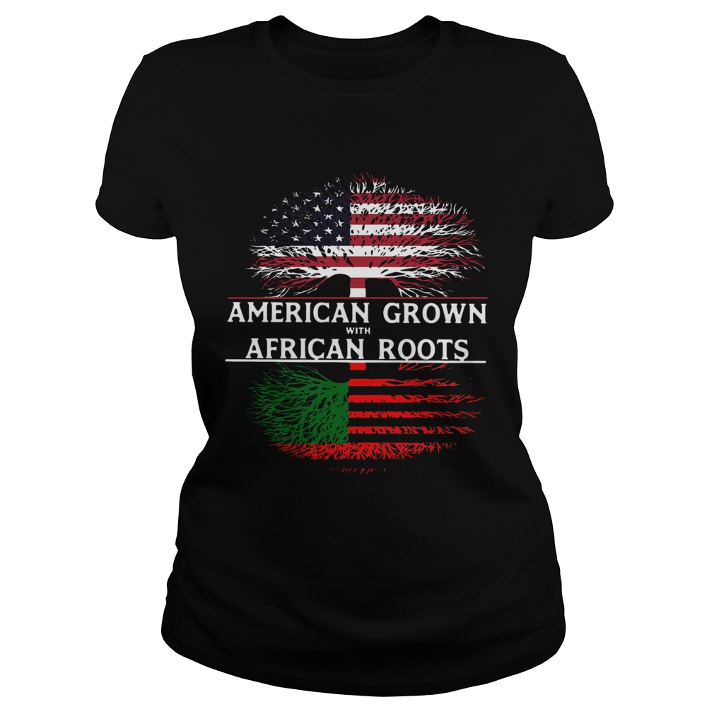 Tree American Grown With African Roots American Flag Independence Day Classic Ladies