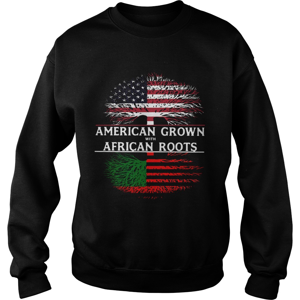Tree American Grown With African Roots American Flag Independence Day Sweatshirt