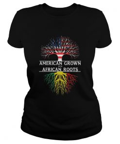 Tree american grown with african roots american flag independence day  Classic Ladies