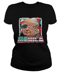 Trump wear glasses American flag  Classic Ladies