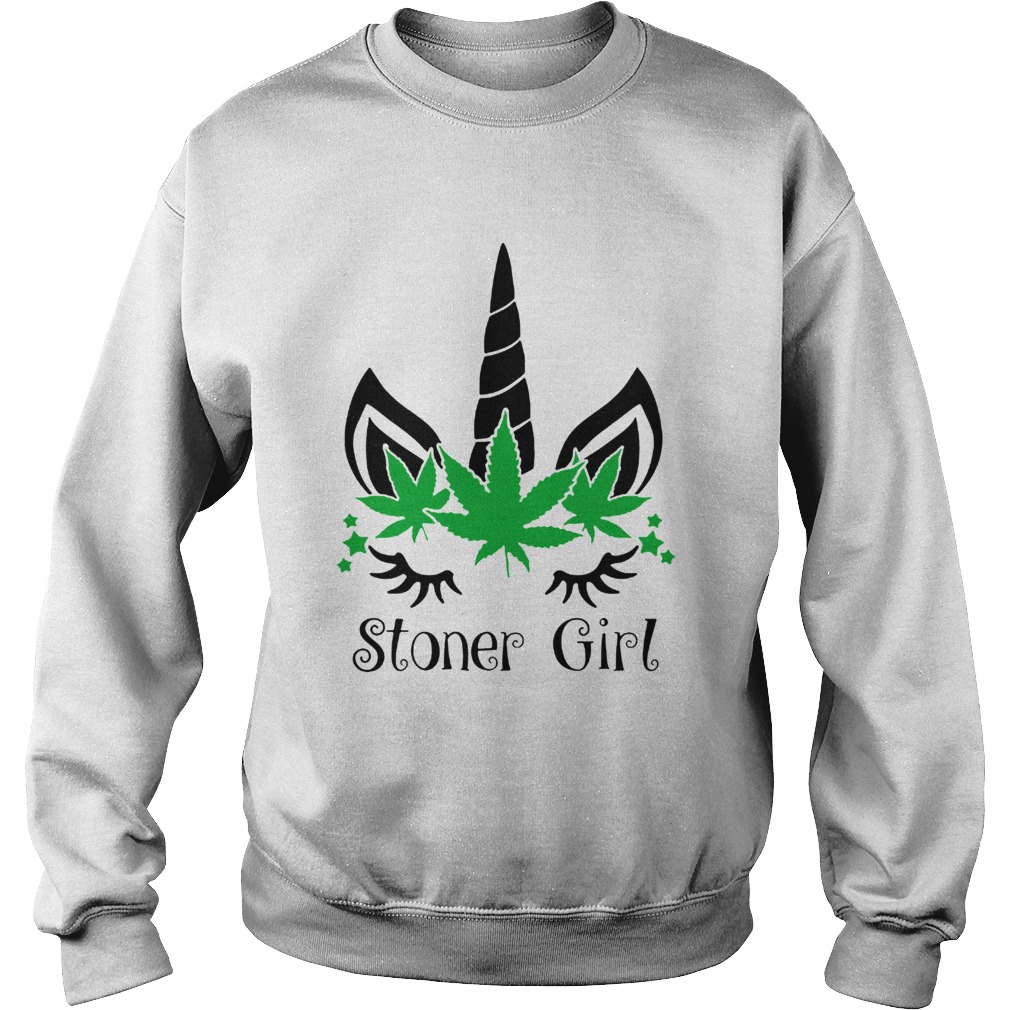 Unicorn Cannabis Marijuana Stoner Girl Sweatshirt