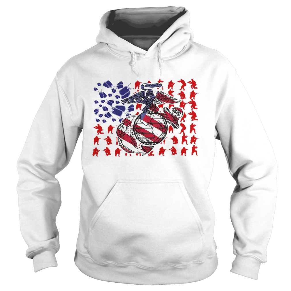 United States Marine Corps American Flag Veteran Independence Day Hoodie