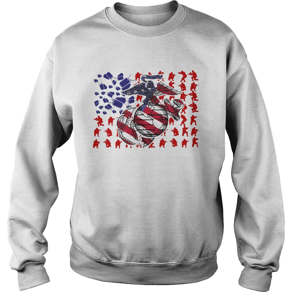 United States Marine Corps American Flag Veteran Independence Day Sweatshirt