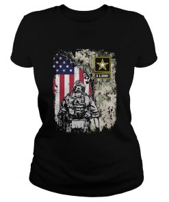 Usarmy veteran american flag independence day  Classic Ladies
