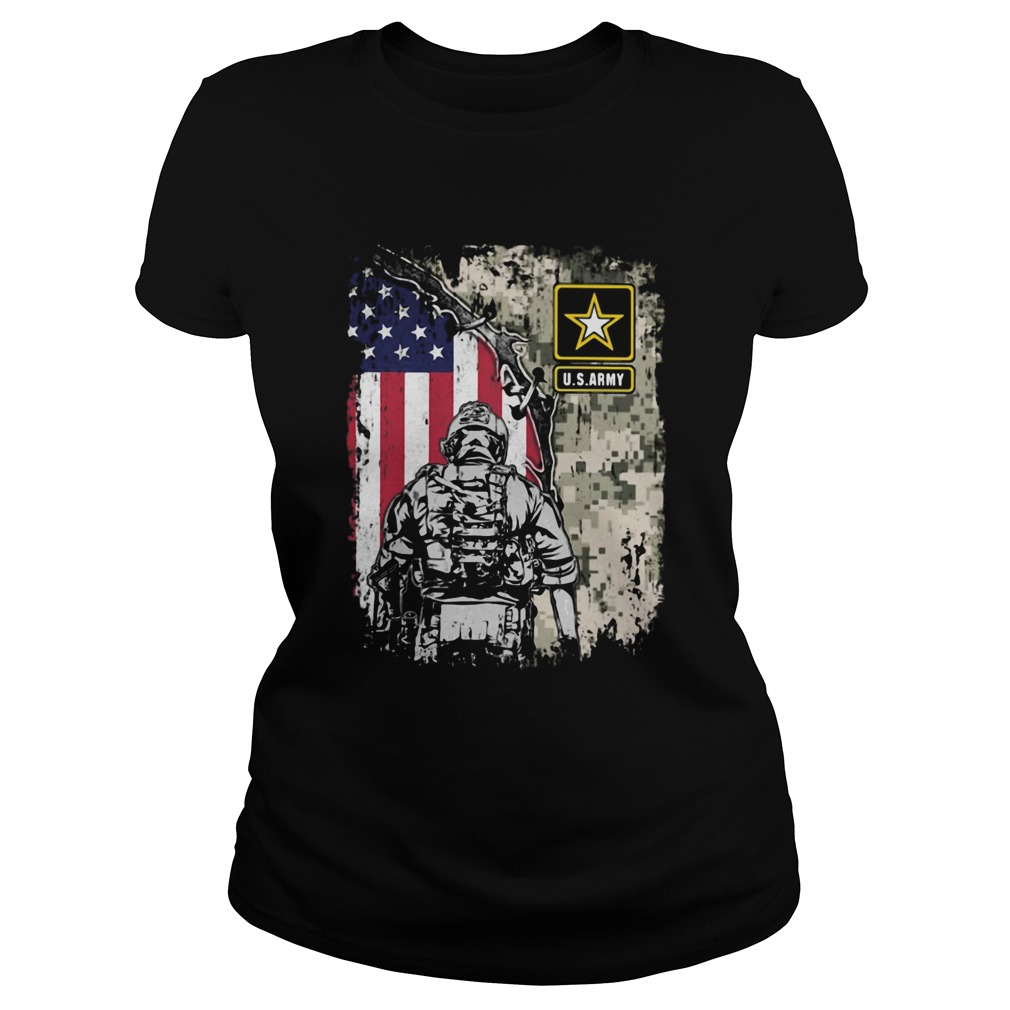 Usarmy veteran american flag independence day Classic Ladies