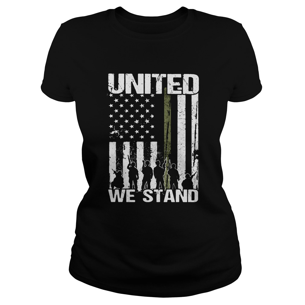 Veteran united we stand american flag independence day Classic Ladies