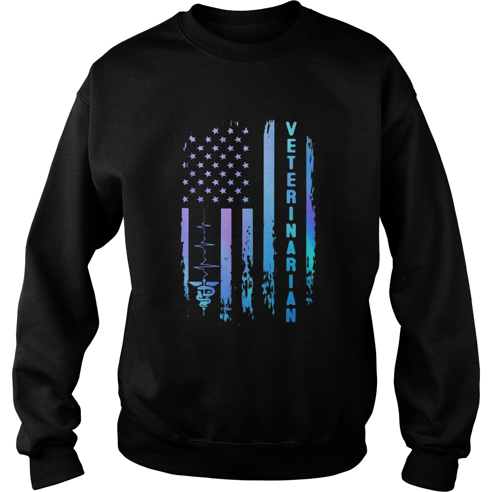 Veterinarian heartbeat american flag independence day Sweatshirt
