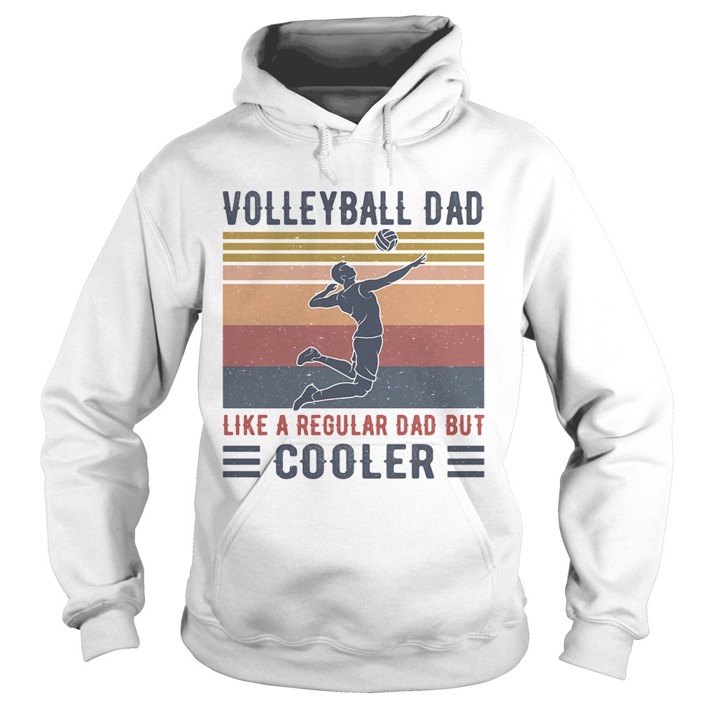 Volleyball Dad Like A Regular Dad But Cooler Vintage Retro Hoodie