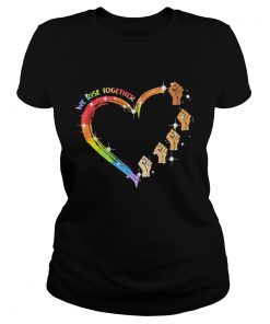We Rise Together Black Lives Matter Heart LGBT  Classic Ladies