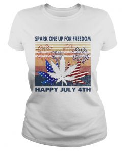 Weed Fireworks Spark One Up For Freedom Happy July 4th Independence Day  Classic Ladies