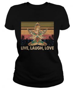 Weed yoga chill girl live laugh love vintage retro  Classic Ladies