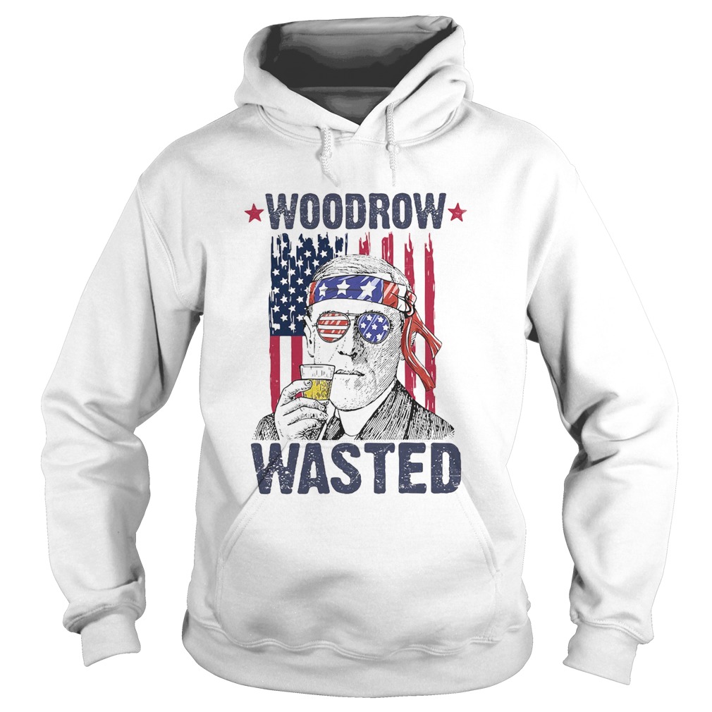 Woodrow wasted wine American flag veteran Independence Day Hoodie