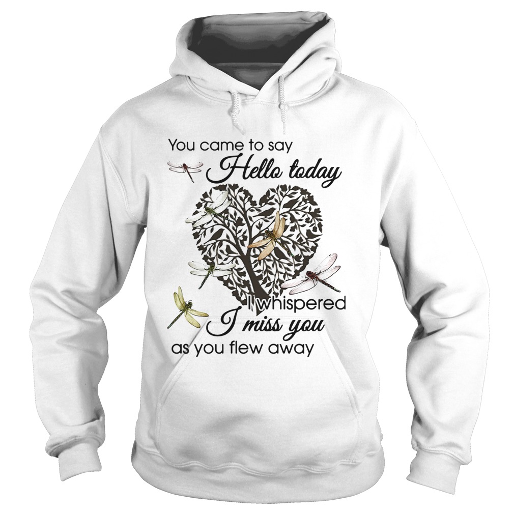 You Came To Say Hello Today I Whispered I Miss You As You Flew Away Dragonfly Heart Shape Tree Of L Hoodie