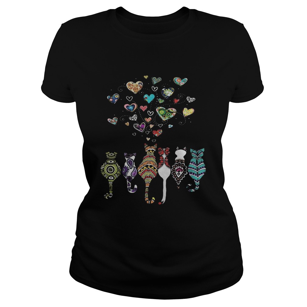 hippie cats hearts  Classic Ladies