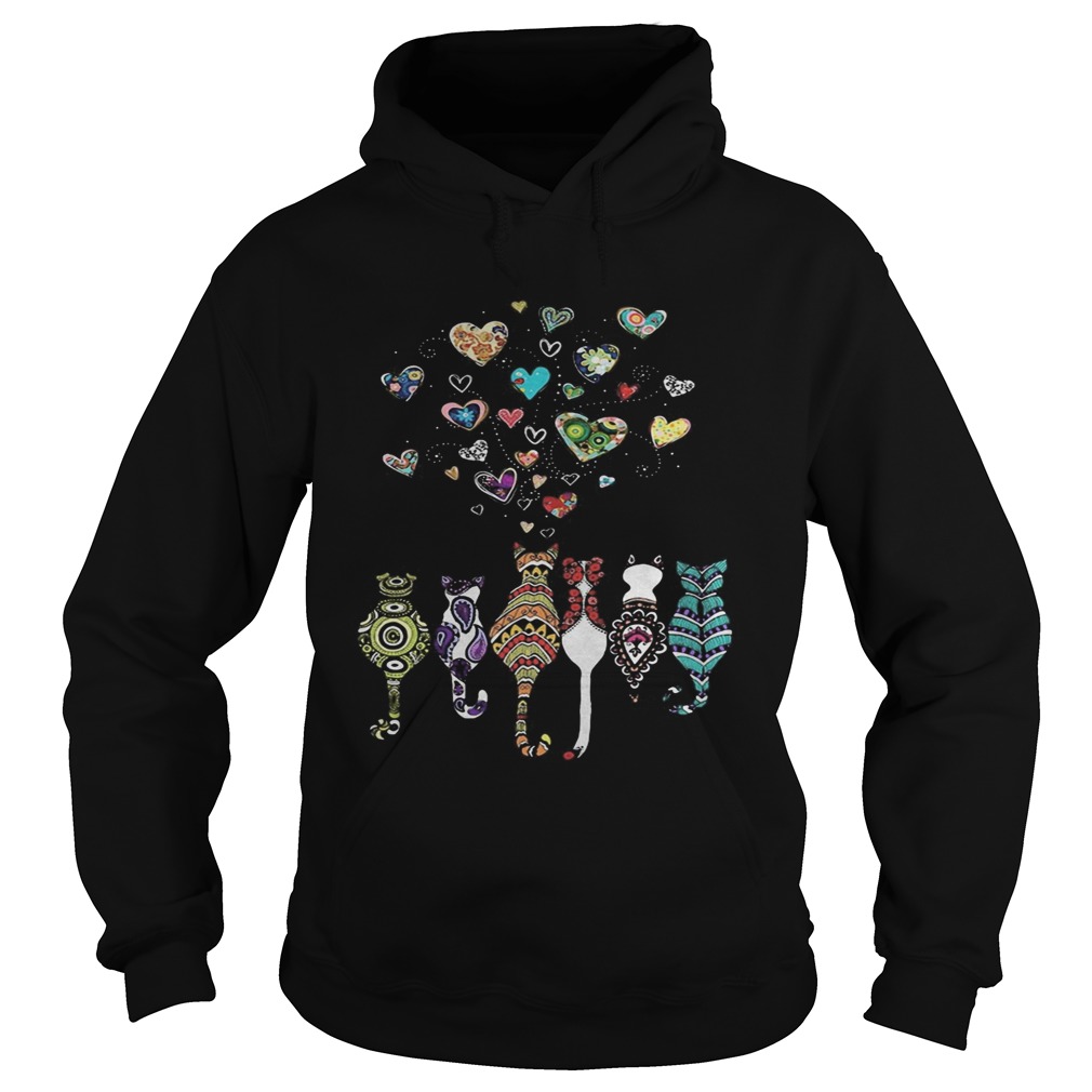 hippie cats hearts  Hoodie