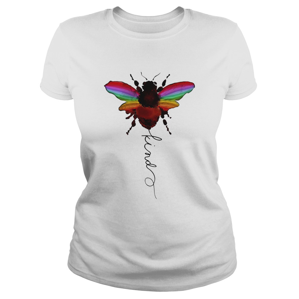 lgbt bee kind white  Classic Ladies