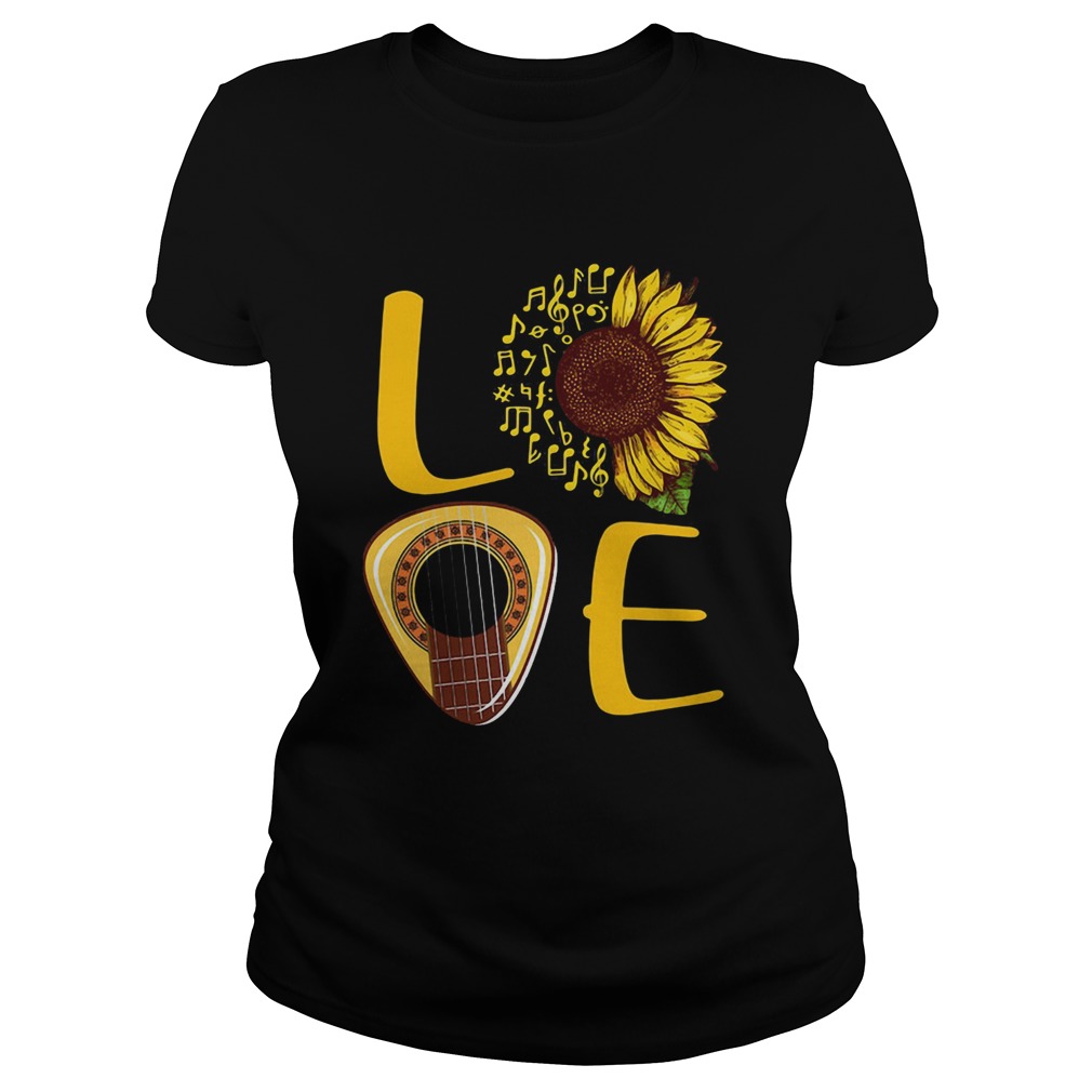 love guitar sunflower  Classic Ladies