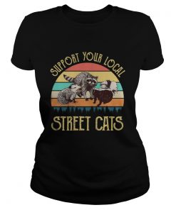 raccoon support your local street cats vintage retro  Classic Ladies