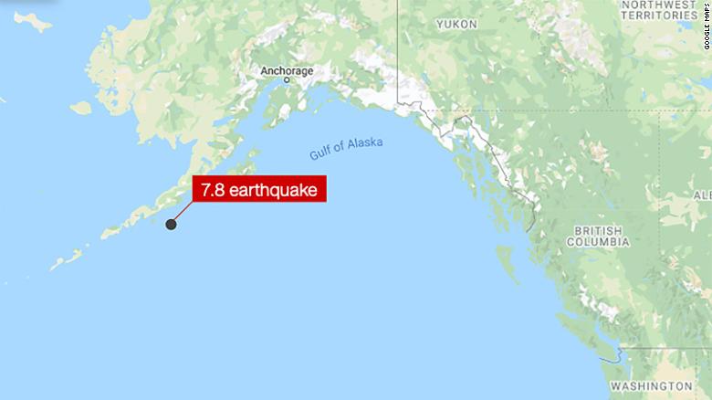 Magnitude 7.8 earthquake strikes off coast of Alaska