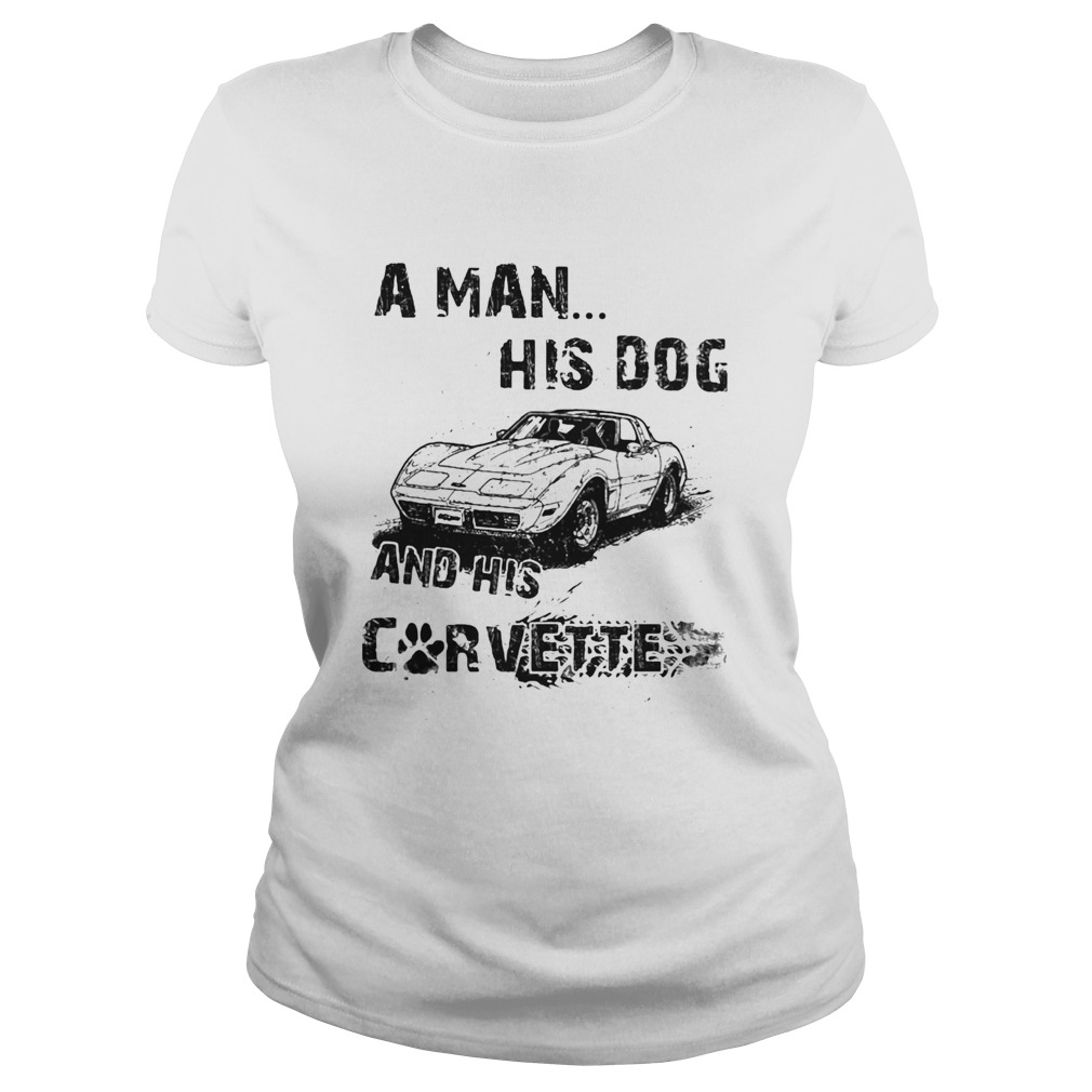 A Man His Dog And His Corvette Car Footprint Classic Ladies