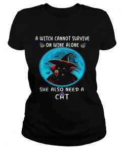 A Witch Can Not Survive On Wine Alone She Also Need A Cat  Classic Ladies
