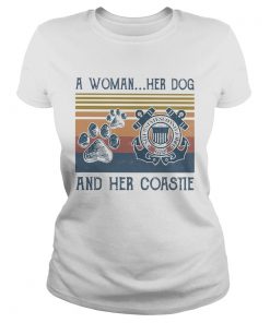A woman her paw dog and her coastie vintage retro  Classic Ladies
