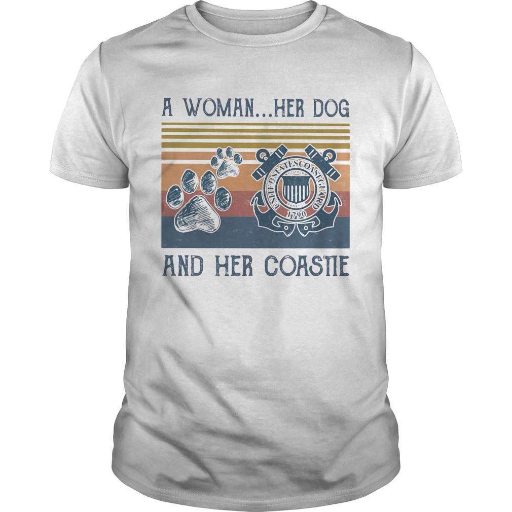 A woman her paw dog and her coastie vintage retro Unisex