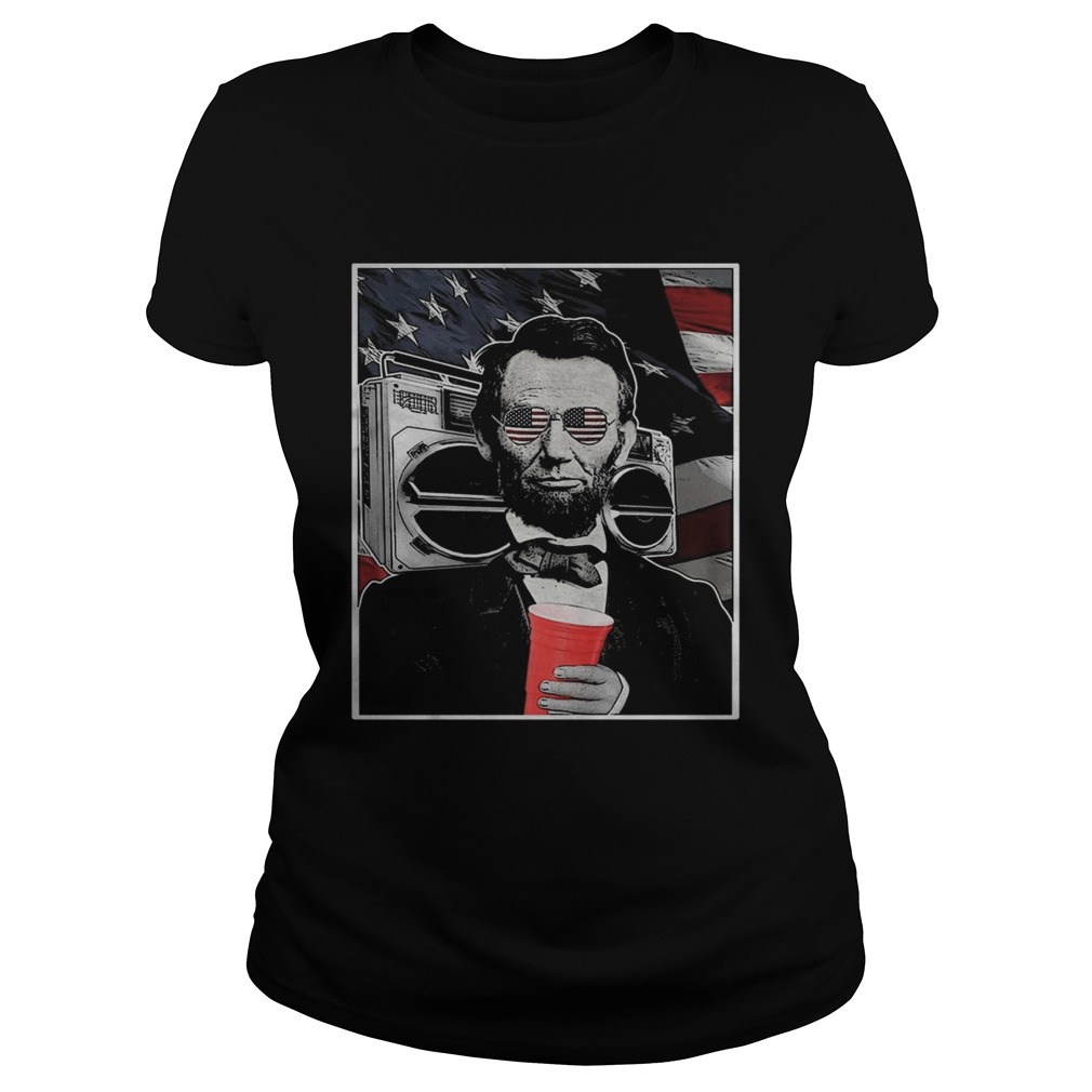 Abraham Lincoln Cassette Cup Glasses American Flag Independence Day Classic Ladies