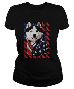 Alaska Dog American Flag Independence Day  Classic Ladies