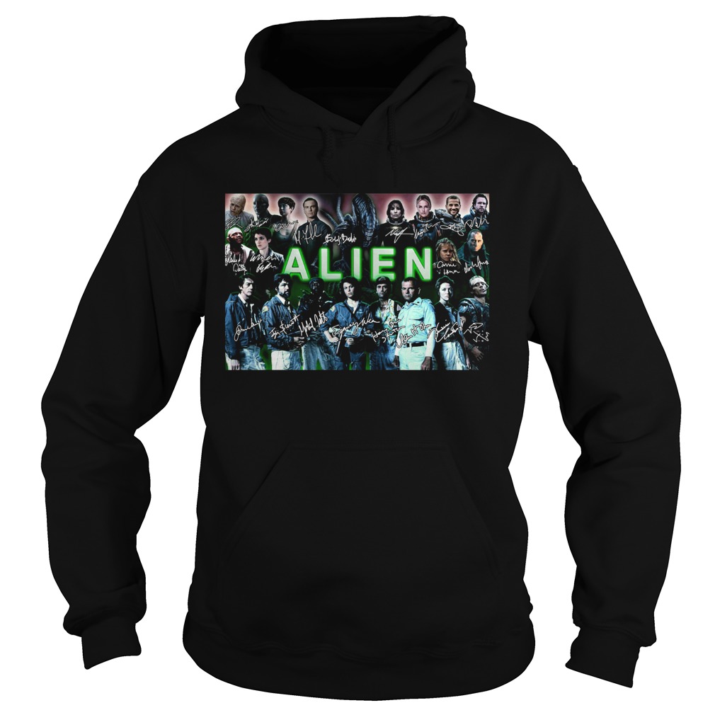 Alien movie characters signatures Hoodie