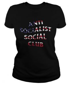 American Flag Anti Socialism Social Club  Classic Ladies