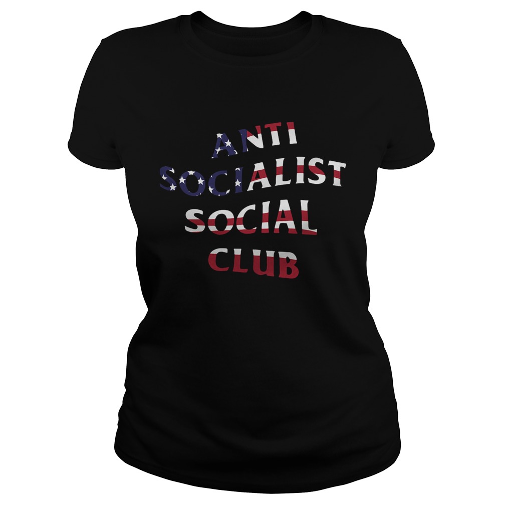American Flag Anti Socialism Social Club Classic Ladies