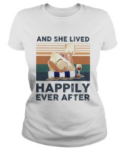 And She Lived Happily Ever After Lying Down Reading Cup Of Wine  Classic Ladies