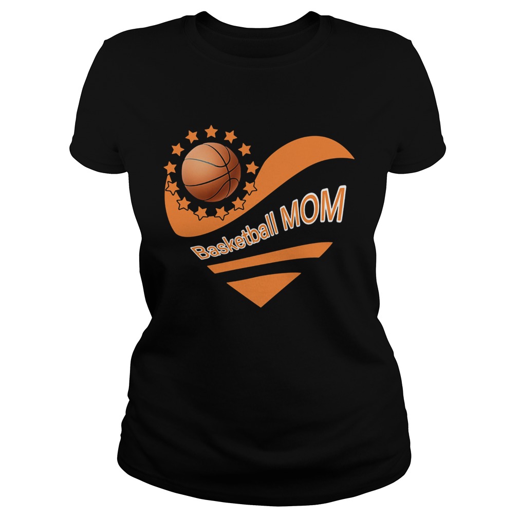 Basketball mom heart american flag independence day Classic Ladies