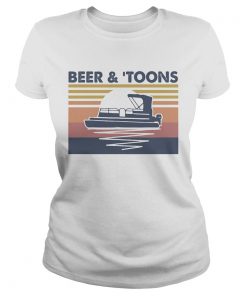 Beer and toons moon vintage retro  Classic Ladies
