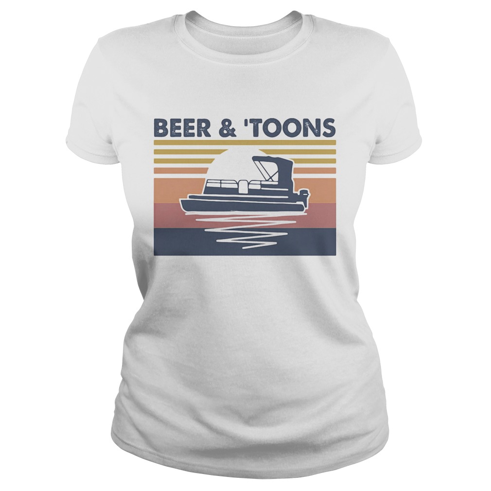 Beer and toons moon vintage retro Classic Ladies