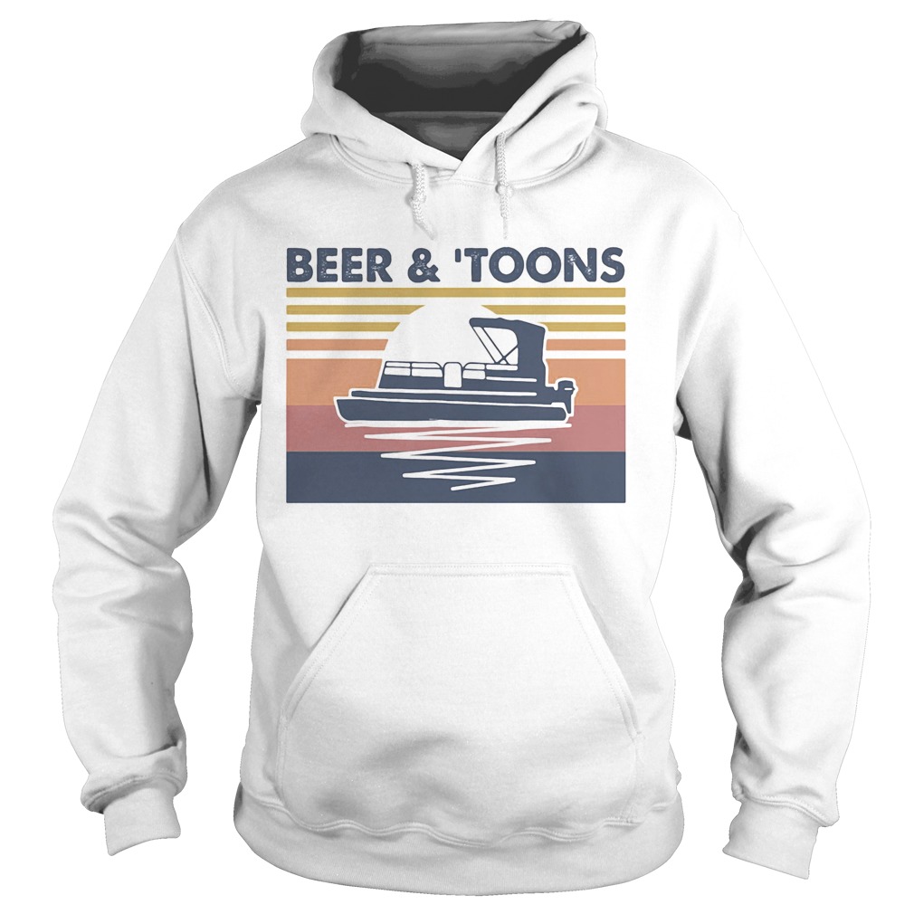 Beer and toons moon vintage retro Hoodie
