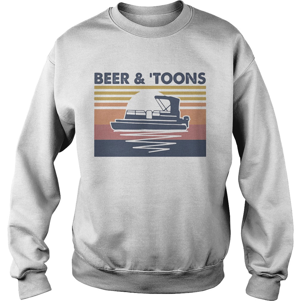 Beer and toons moon vintage retro Sweatshirt