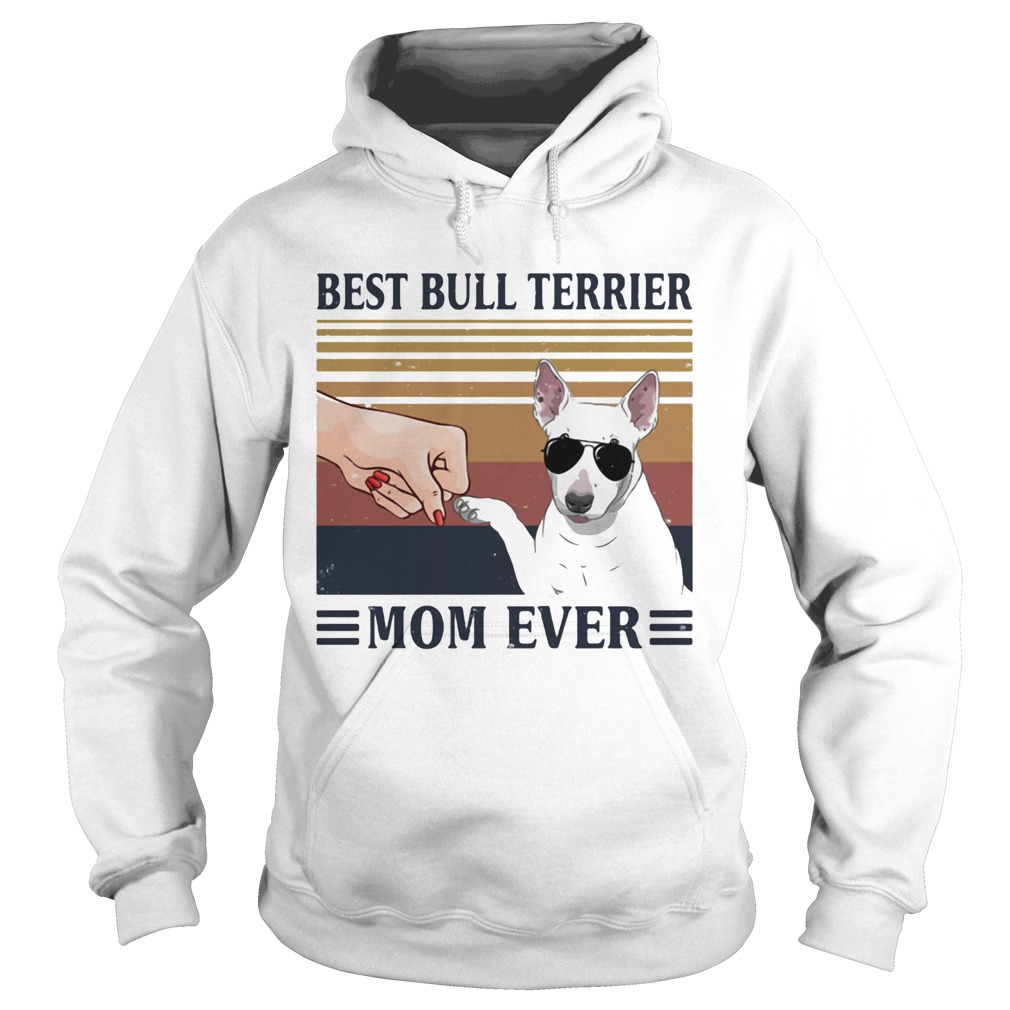 Best Bull Terrier Mom Ever Glasses Vintage Retro Hoodie