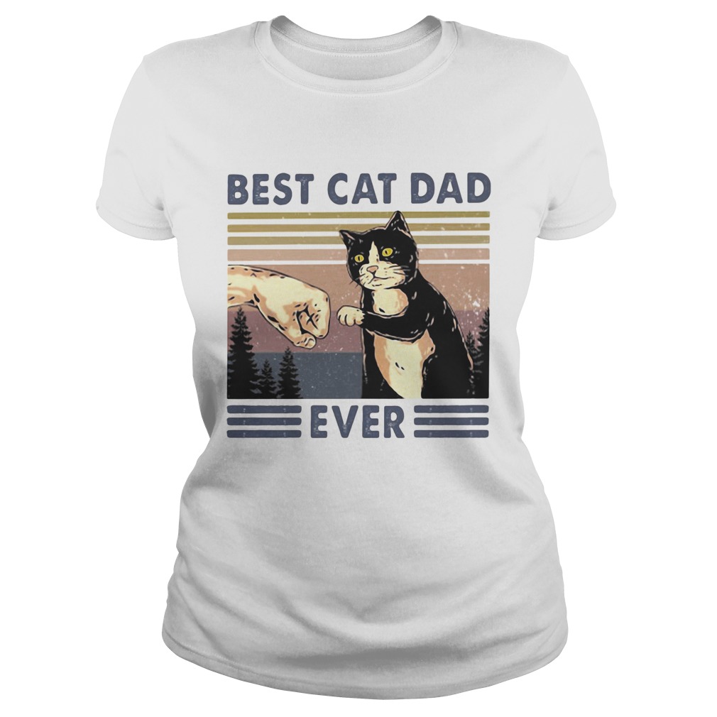 Best cat dad ever vintage retro Classic Ladies