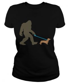 Bigfoot Walking Dachshund Sasquatch Doxie Dog  Classic Ladies