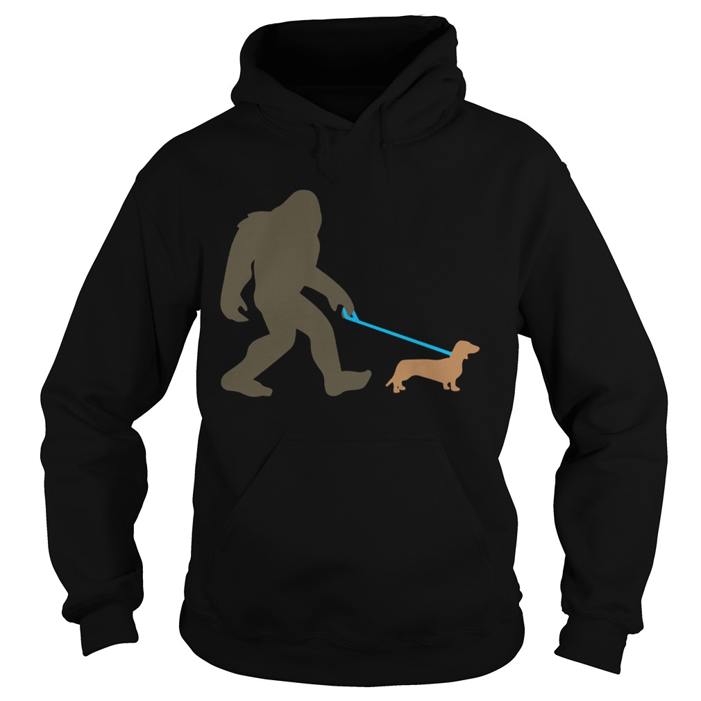 Bigfoot Walking Dachshund Sasquatch Doxie Dog Hoodie