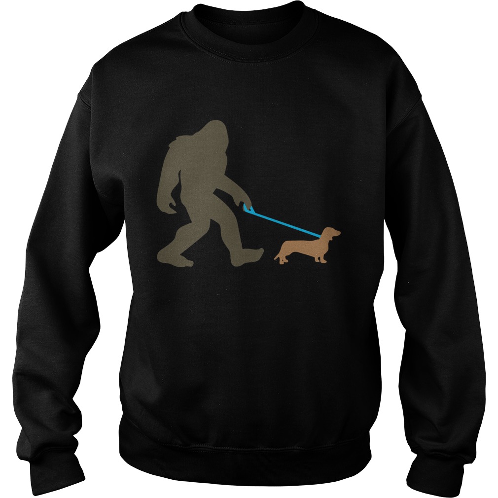 Bigfoot Walking Dachshund Sasquatch Doxie Dog Sweatshirt